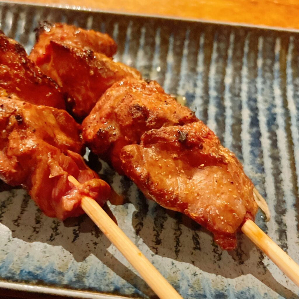 ひばりヶ丘「ひじり亭」大山鶏白レバー串