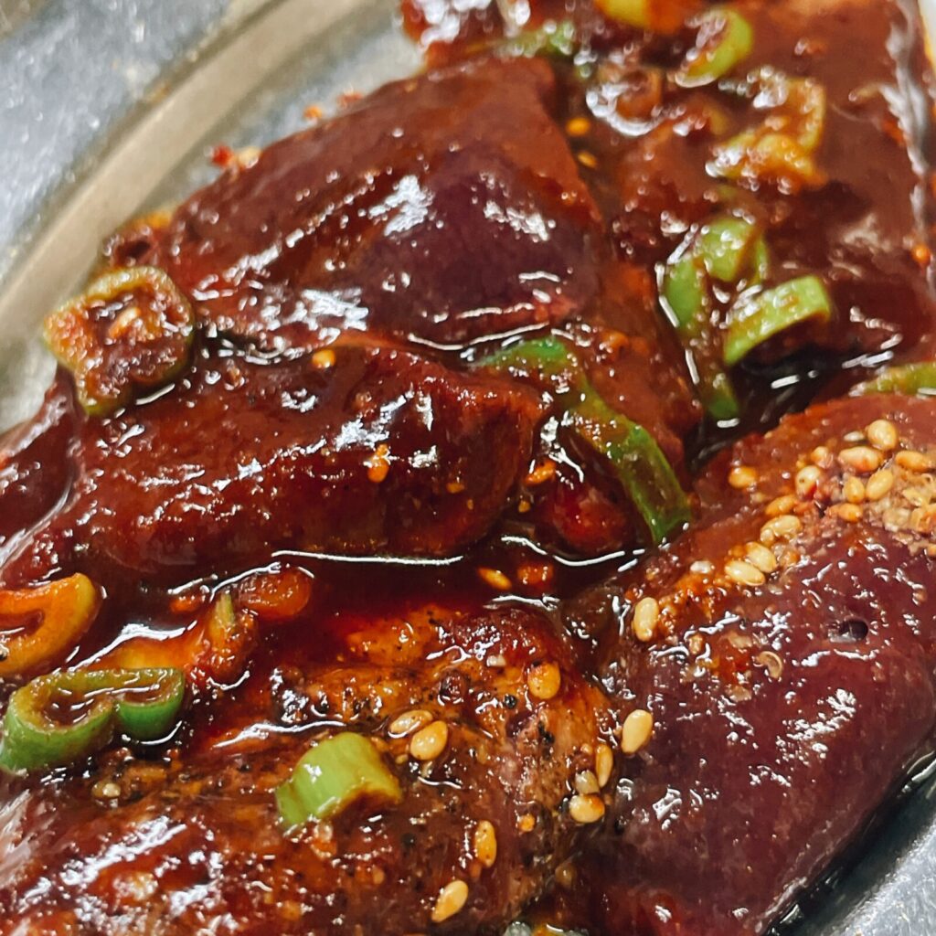 堀切菖蒲園「富吉」牛レバ焼き