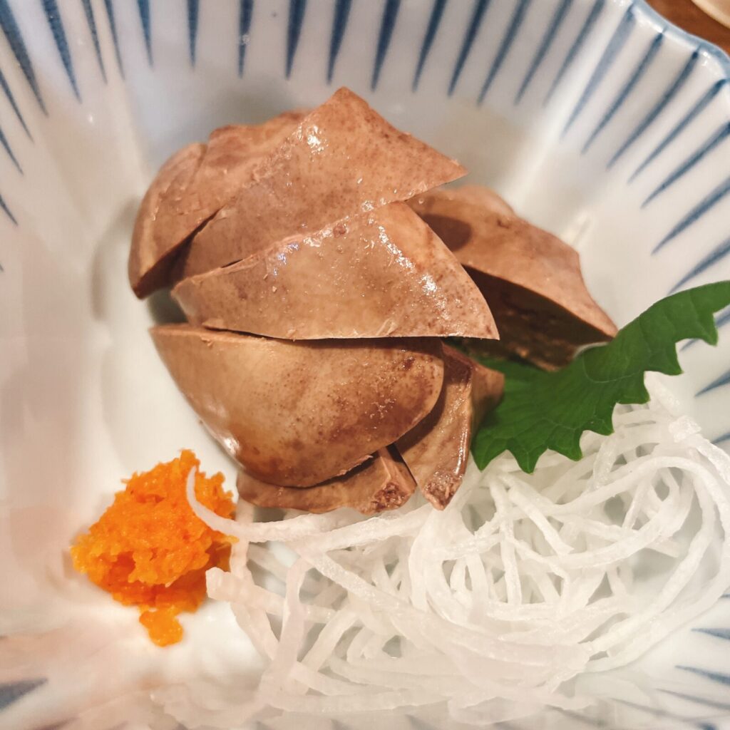 高田馬場「鳥やす」白レバーのポン酢醤油