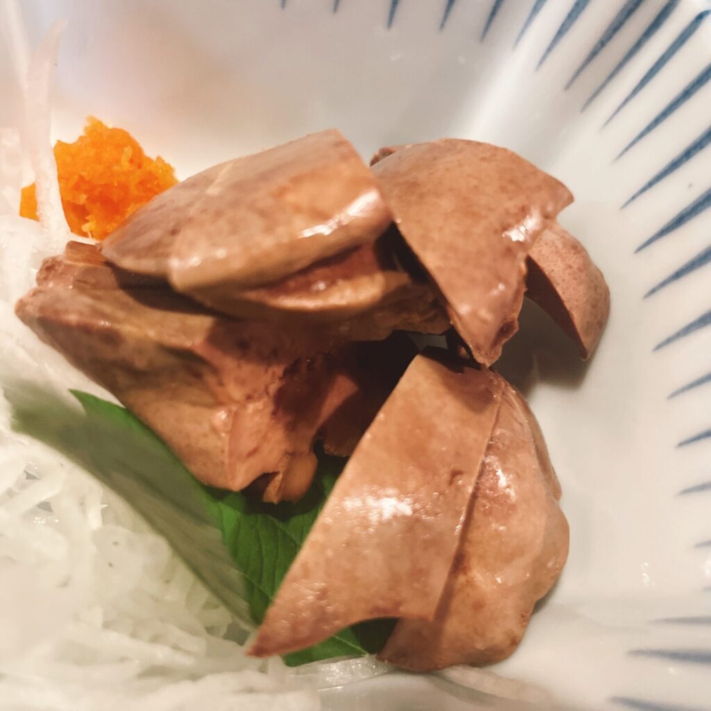 高田馬場「鳥やす」白レバーのポン酢醤油