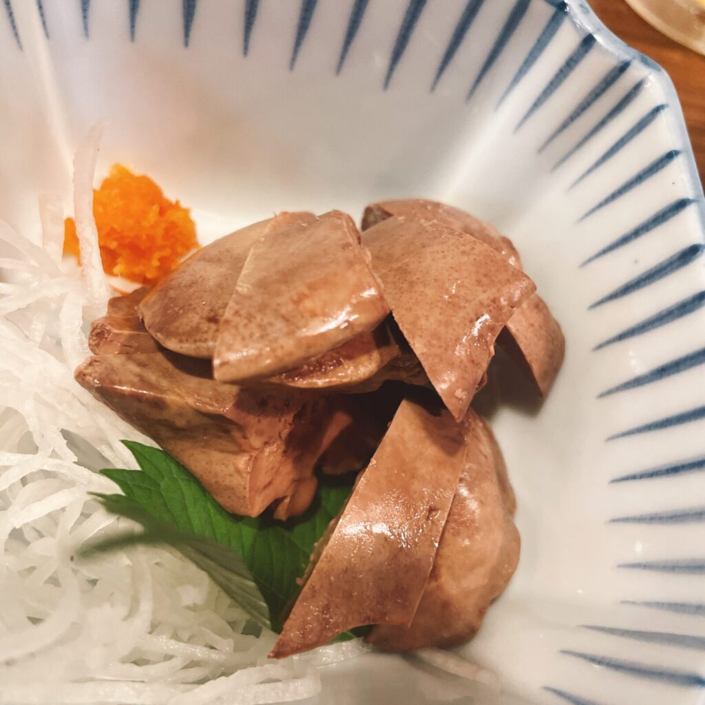 高田馬場「鳥やす」白レバーのポン酢醤油