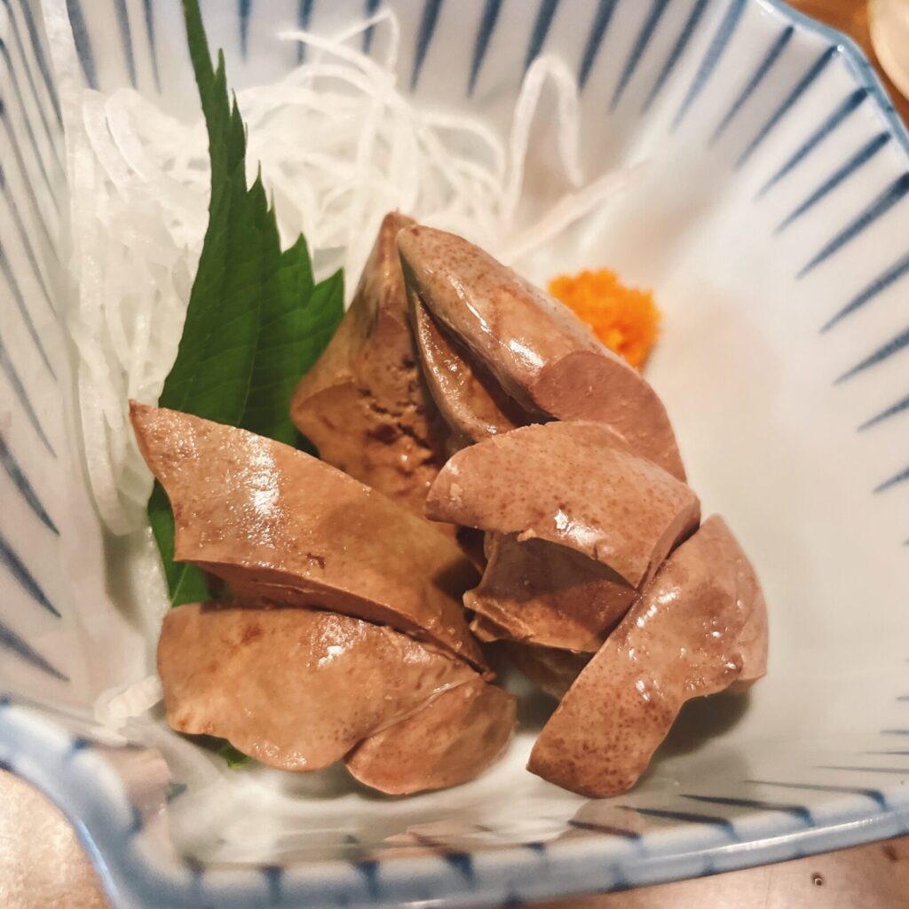 高田馬場「鳥やす」白レバーのポン酢醤油