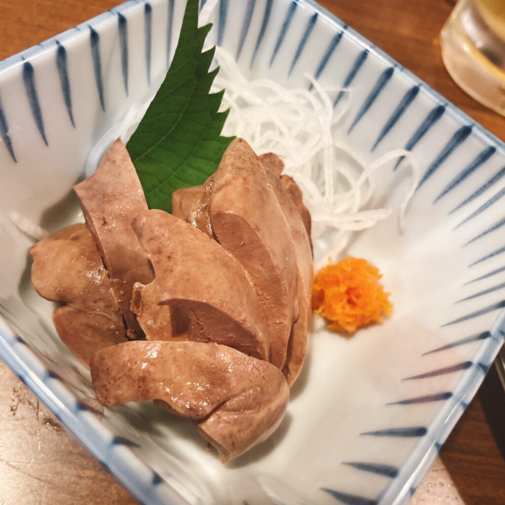 高田馬場「鳥やす」白レバーのポン酢醤油