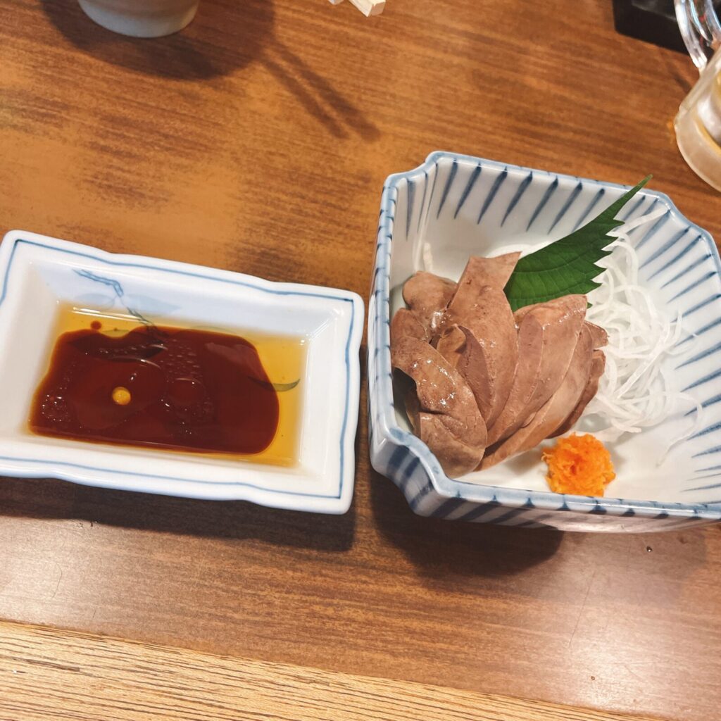高田馬場「鳥やす」白レバーのポン酢醤油
