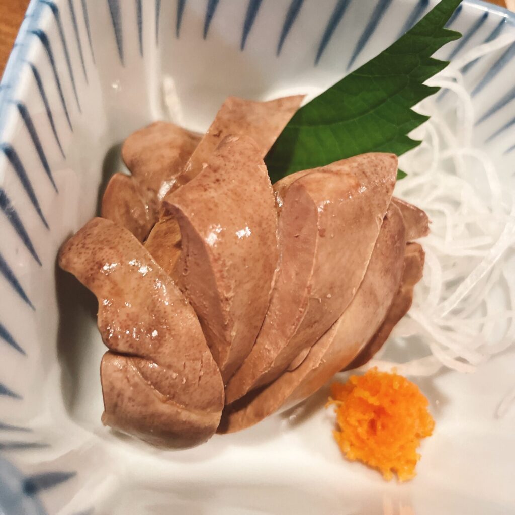 高田馬場「鳥やす」白レバーのポン酢醤油