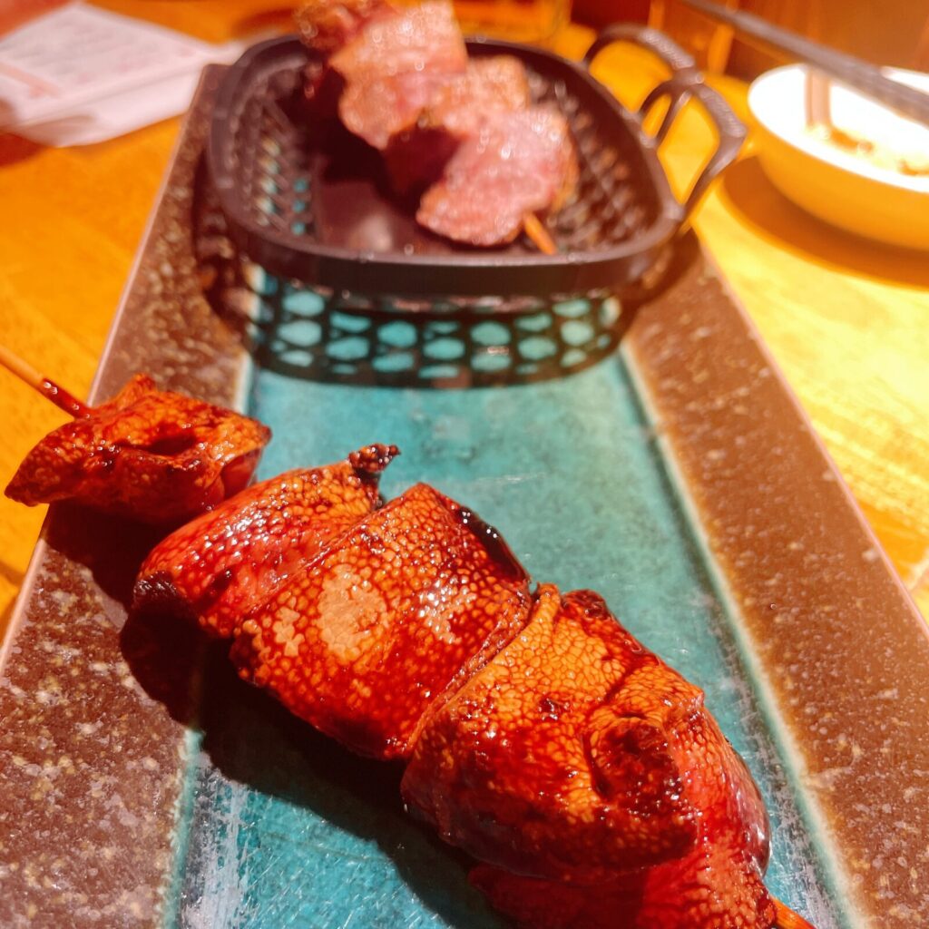 高田馬場「はやし家」串ればタレ（豚レバー串タレ）