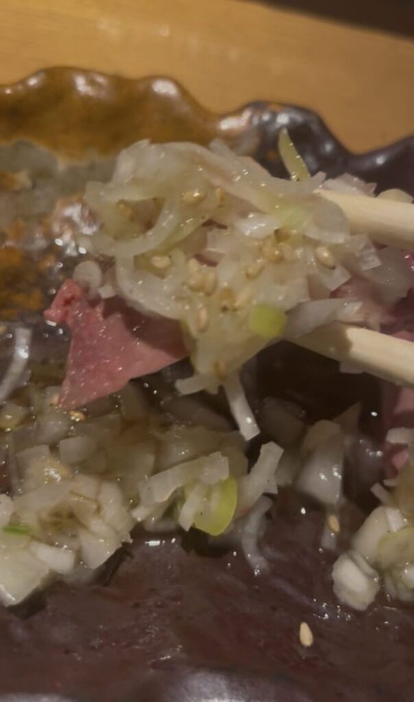 池袋「逢鳥」ネギ塩レバ刺し