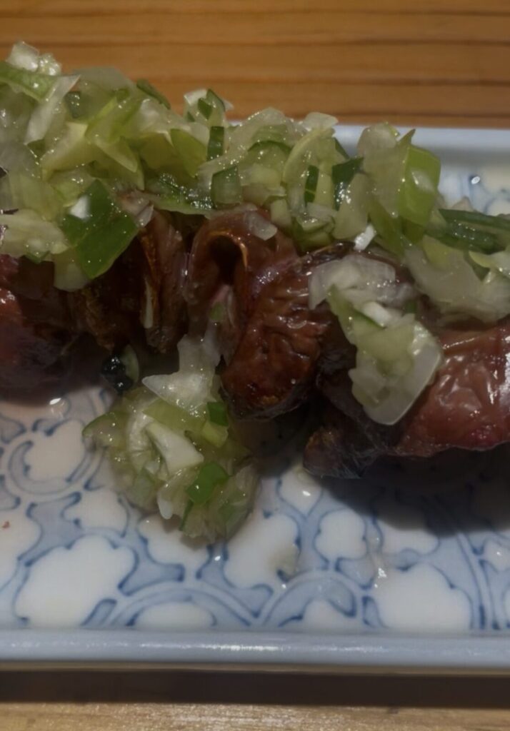 高円寺「寿司と焼き鳥 大地」のレバーねぎだれ
