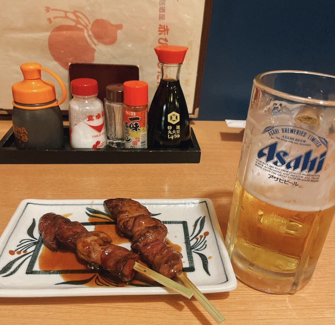 中野「赤ひょうたん」串焼きレバー