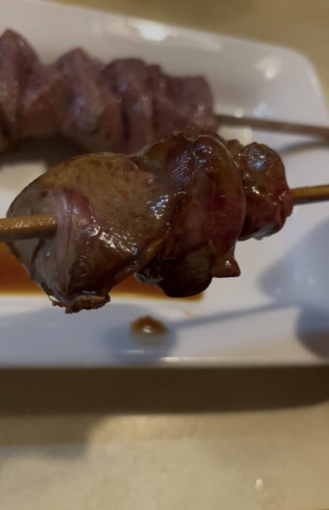 中野「大雅」串焼きレバー