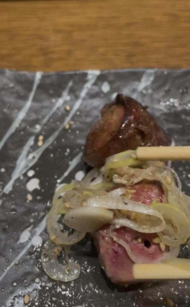 高田馬場「からげんき」炙りレバーネギ塩和え