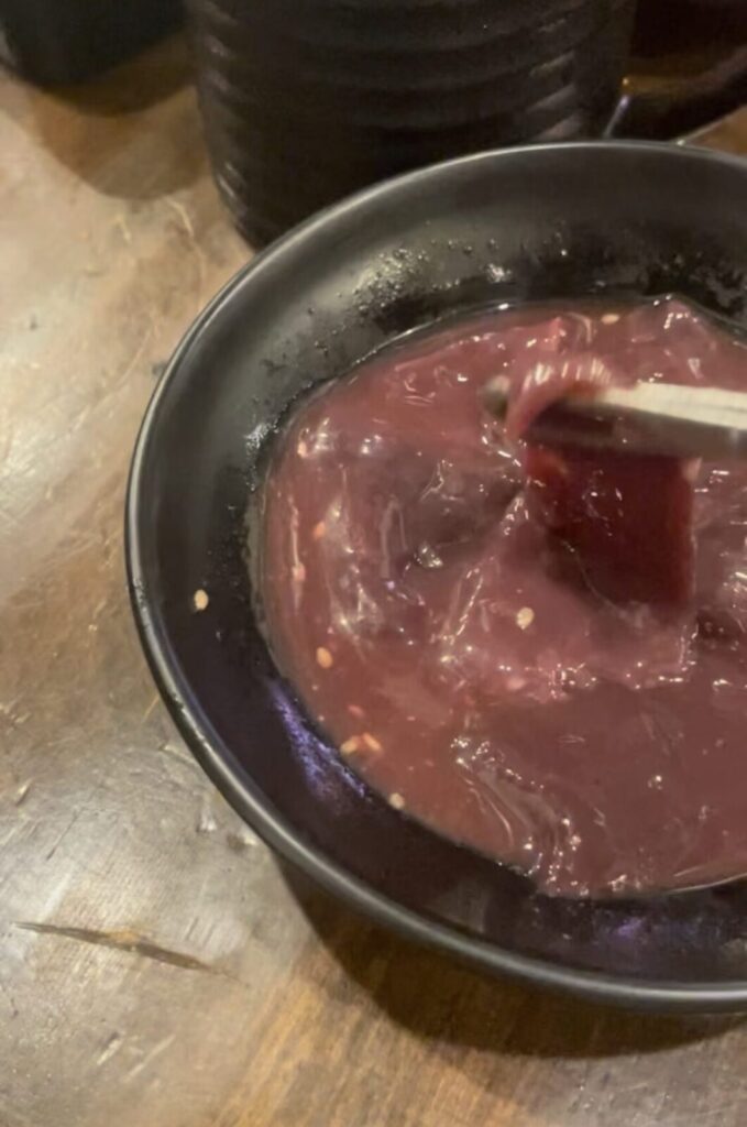 七輪焼肉「安安」牛レバー味噌