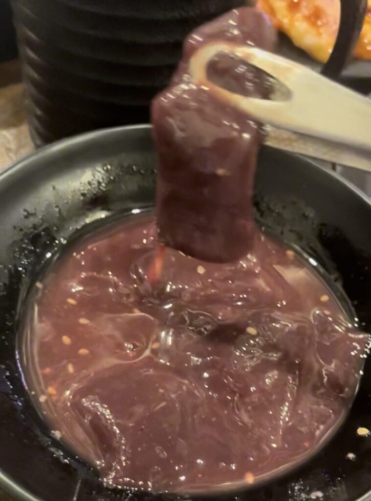 七輪焼肉「安安」牛レバー味噌