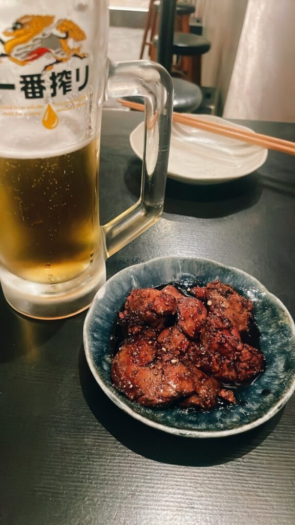 池袋「炭火焼尾崎」の鶏肉(紅ふじ鶏)肝