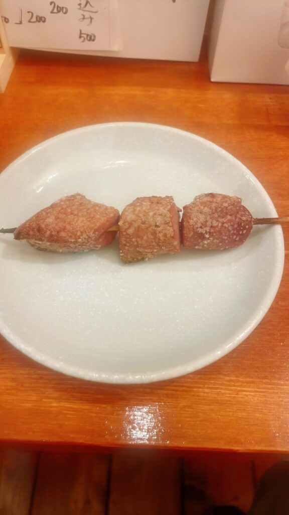 ひばりヶ丘「ぶち」のもつ焼きレバー串